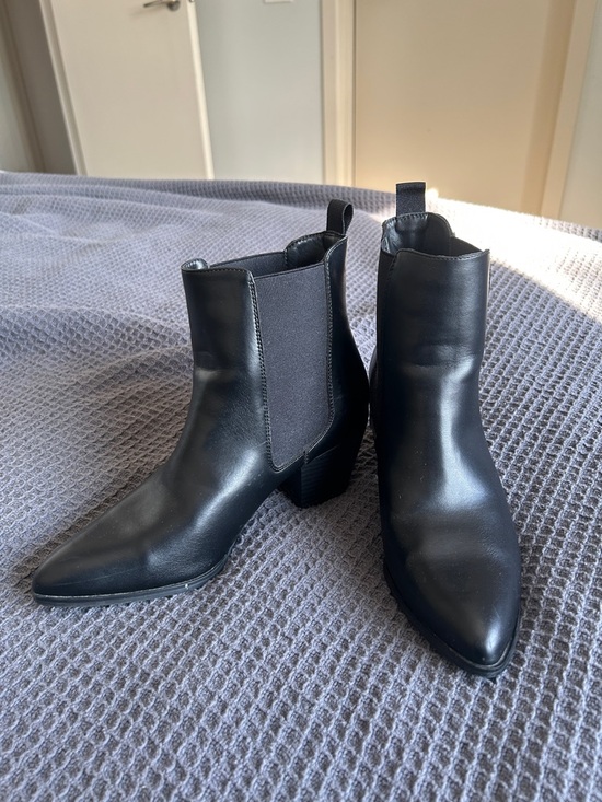 GAP Shoes - Gap: Black Leather Tall Ankle Boots - Size 8